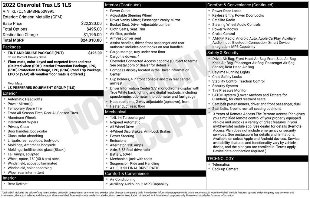 2022 Chevrolet Trax LS