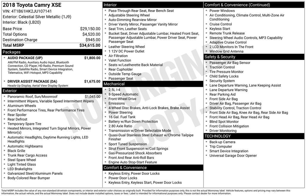2018 Toyota Camry XSE