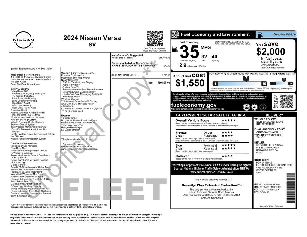 2024 Nissan Versa 1.6 SV