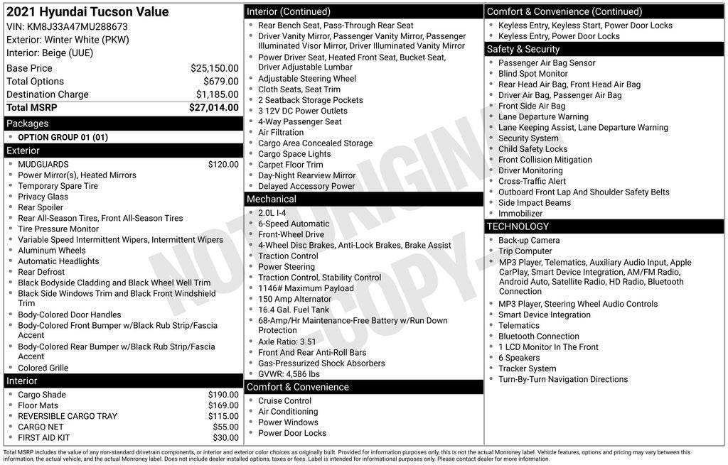 2021 Hyundai Tucson Value