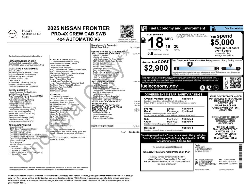 2025 Nissan Frontier PRO-4X