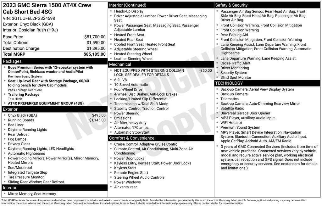 2023 GMC Sierra 1500 4WD Crew Cab Short Box AT4X