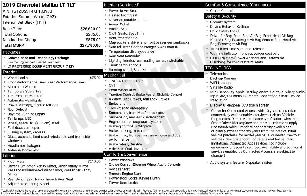 2019 Chevrolet Malibu LT