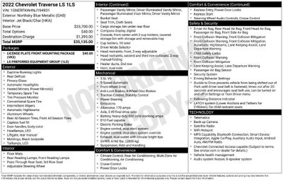 2022 Chevrolet Traverse LS