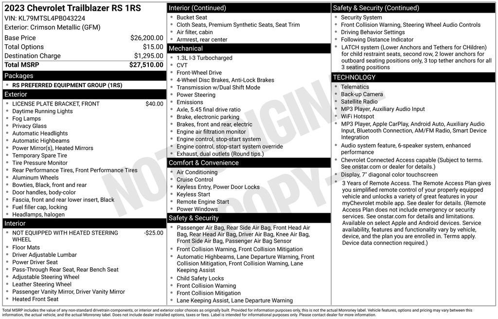 2023 Chevrolet Trailblazer Base