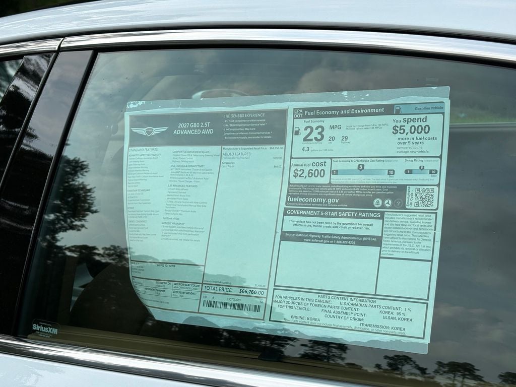 2027 Genesis G80 2.5T Advanced