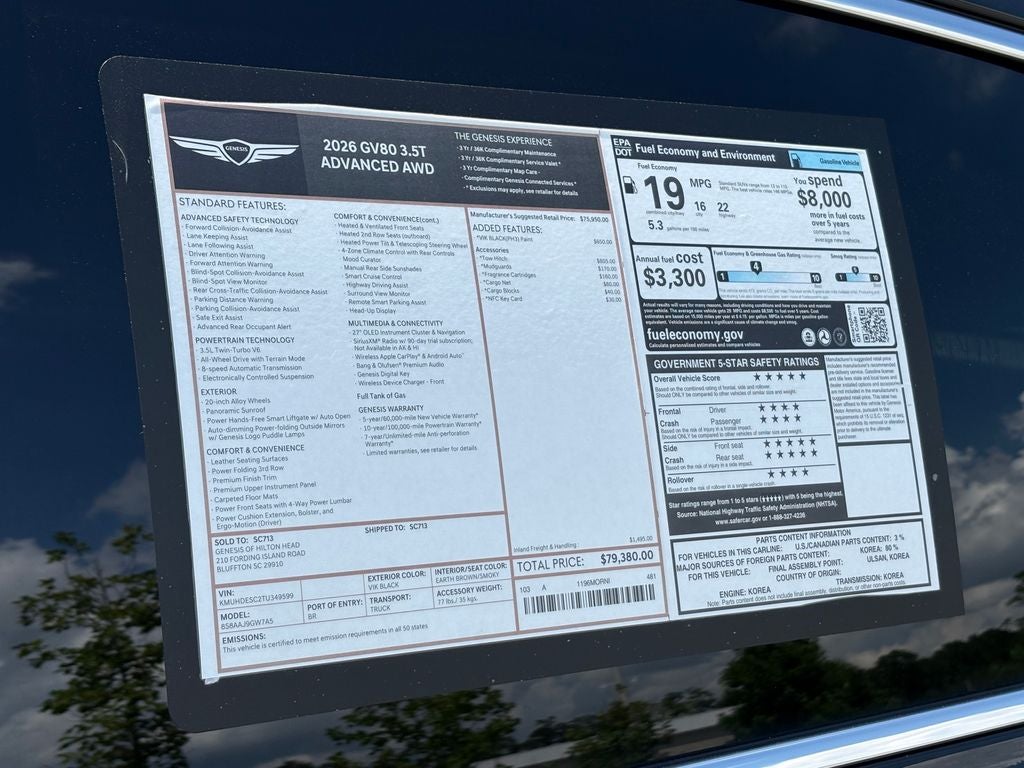 2026 Genesis GV80 3.5T Advanced
